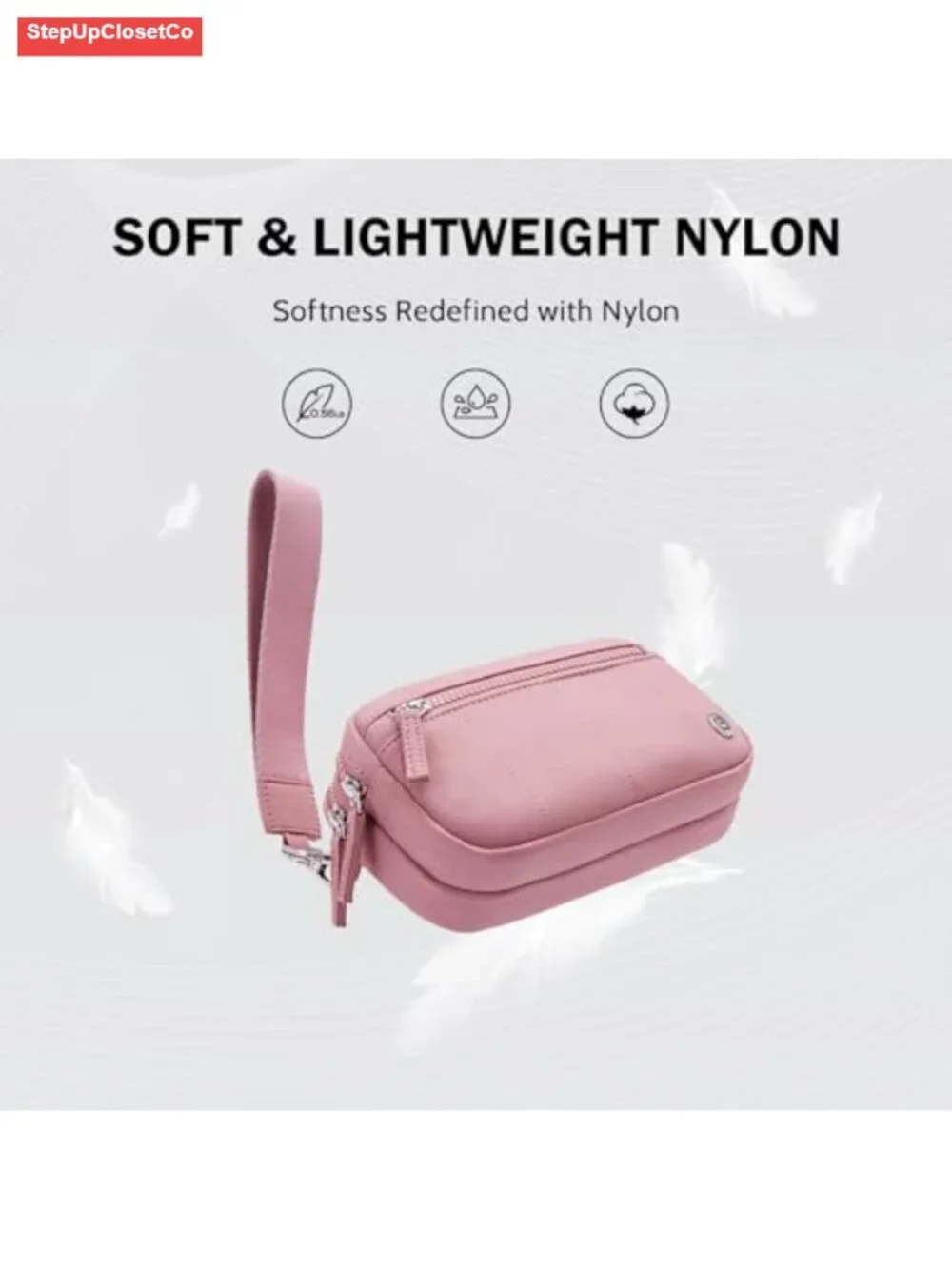 Nylon RFID-Blocking Wristlet Crossbody Purse, 2-in-1 Wallet Phone Organizer